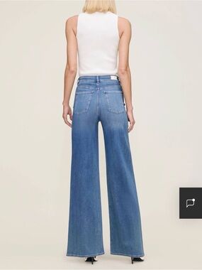 DL1961 High-Rise Wide-Leg Jeans in Medium Blue Wash